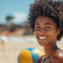 woman-with-afro-hair-playing-beach-volleyball